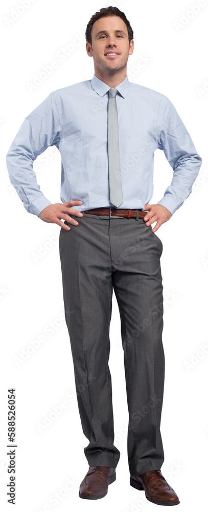 Smiling businessman with hands on hips Smiling businessman with hands on hips