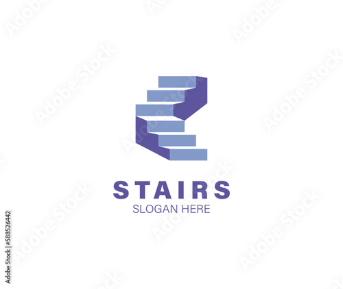 Stairs logo design sign 