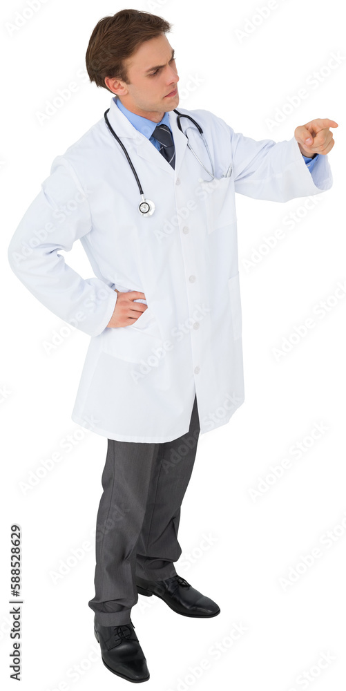 Young doctor pointing
