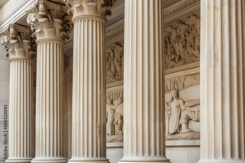 A building with columns and statues Generative AI A building with columns and statues Generative AI