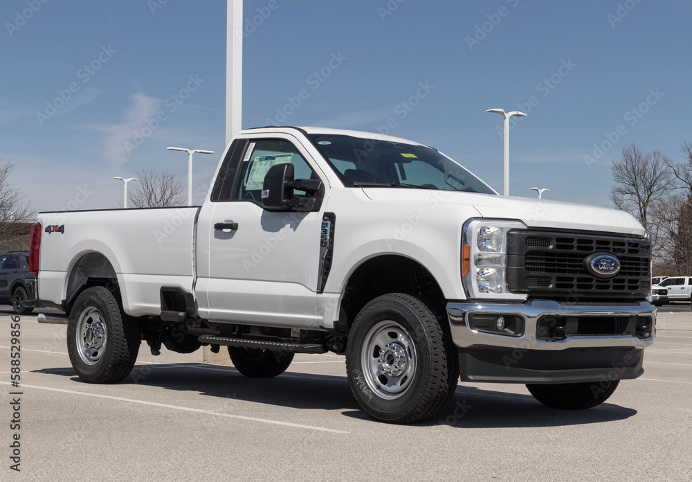 Ford F-350 Regular Cab display at a dealership. The Ford F350 is