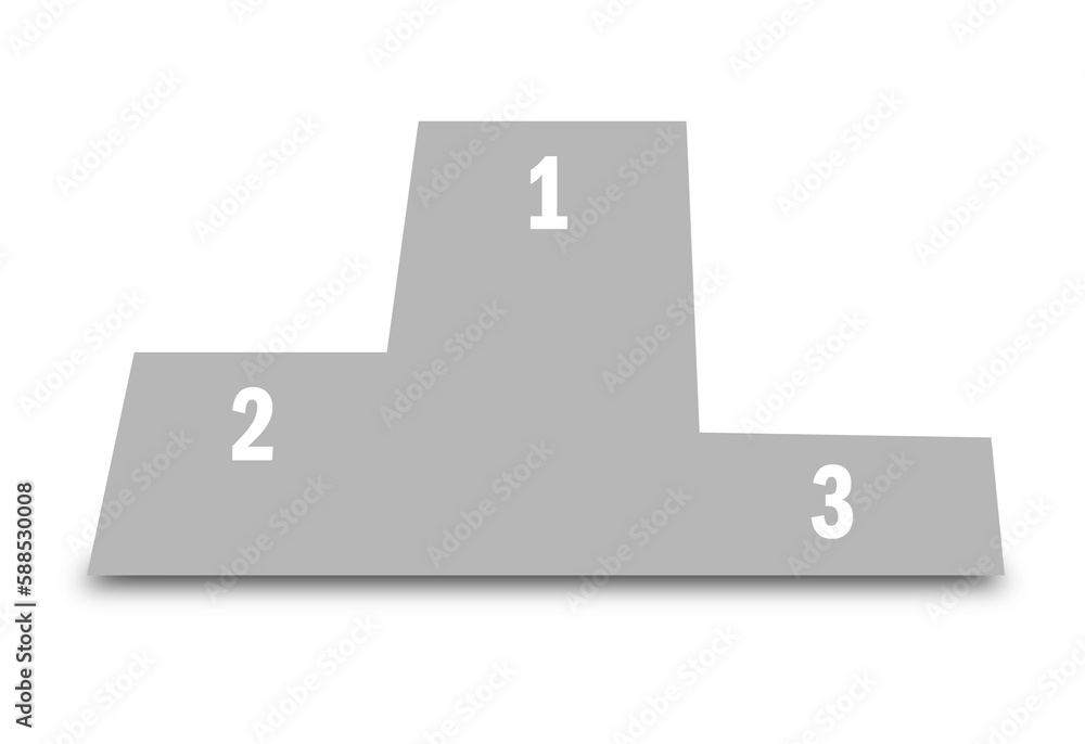 Graphic image of gray winners podium Graphic image of gray winners podium