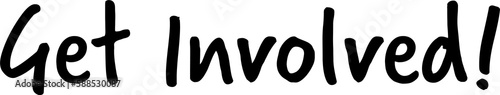 Get involved text against white background