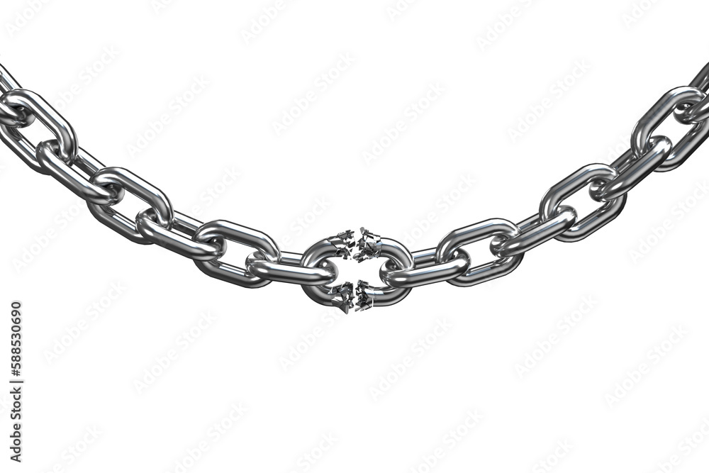 Obraz premium 3d image of broken metallic chain