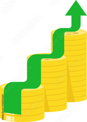 Arrow Up on Gold Coins