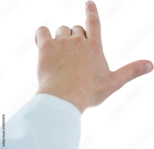 Cropped hand of doctor touching digital screen