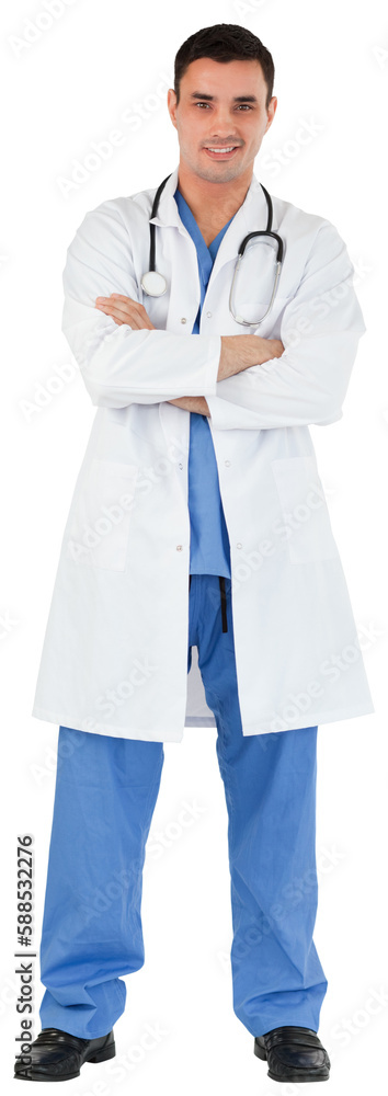 Doctor standing up with arms crossed