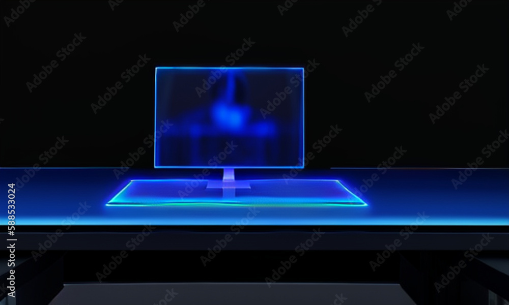 Fototapeta premium laptop on black
