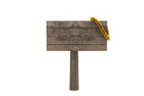 Empty wooden signboard and yellow Christmas decoration