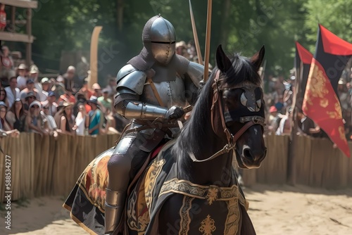 A person in armor riding a horse Generative AI