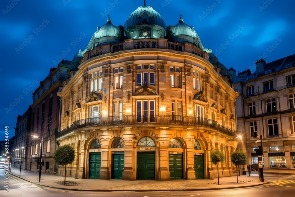 Fototapeta premium A large building with a dome roof Generative AI