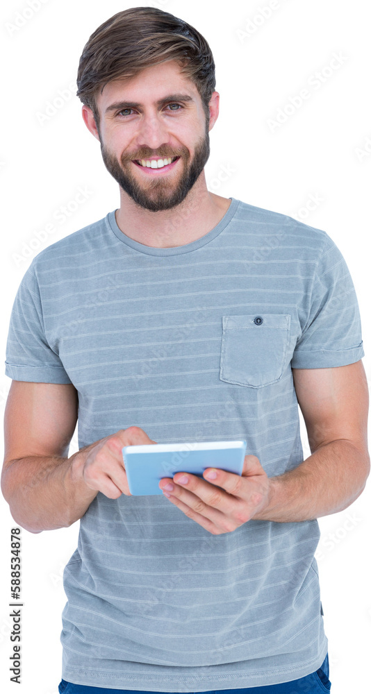Portrait of smiling young man with digital tablet Portrait of smiling young man with digital tablet