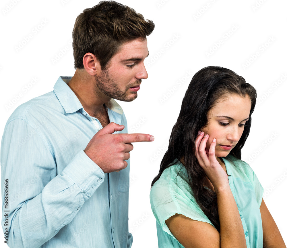 Man pointing at woman Man pointing at woman