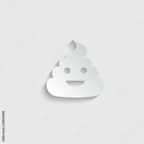 smiling crap icon. Pile of poo icon vector