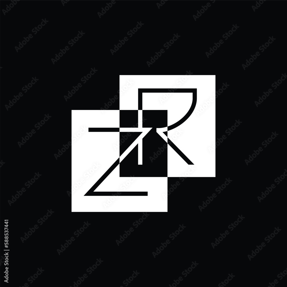 ZR initial based vector logo. Negative space illusion logo. Logo for business, company, brand, product, and event. ZR initial based vector logo. Negative space illusion logo. Logo for business, company, brand, product, and event.