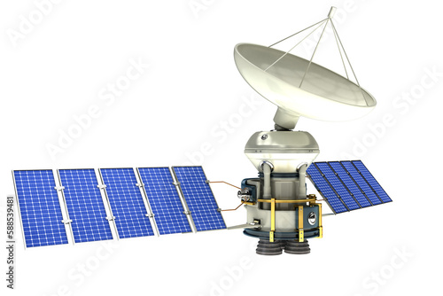 Vector image ofÂ 3d solar powered satellite