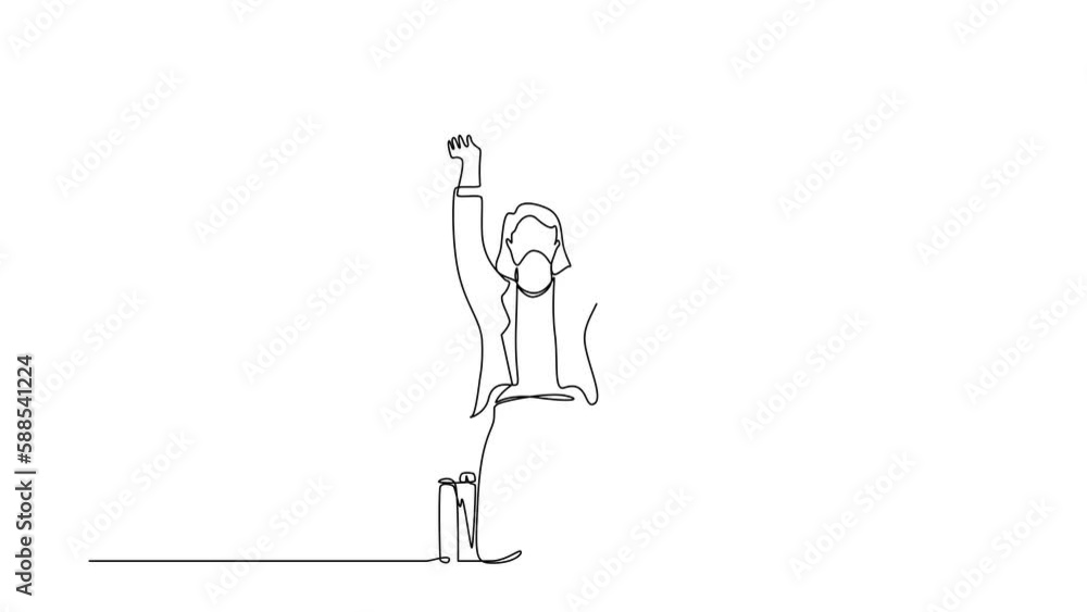 Animated self drawing of continuous line draw sad businesswoman kneeling and pray. Losing money, economy crisis, bankrupt, depressed. Female standing on her knees. Full length single line animation Animated self drawing of continuous line draw sad businesswoman kneeling and pray. Losing money, economy crisis, bankrupt, depressed. Female standing on her knees. Full length single line animation