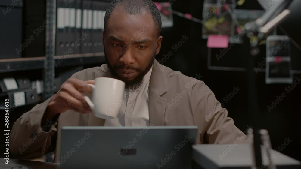 custom made wallpaper toronto digitalPolice detective searching for evidence in crime case file, doing background checks to find suspect in office. Private inspector checking suspicious photos for clues, law enforcement expertise.