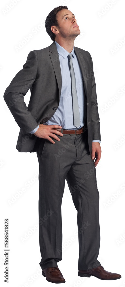 Serious businessman with hand on hip