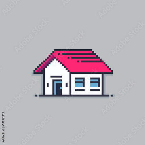 Pixel art illustration home. Pixelated house. house or home icon pixelated
for the pixel art game and icon for website and video game. old school retro.