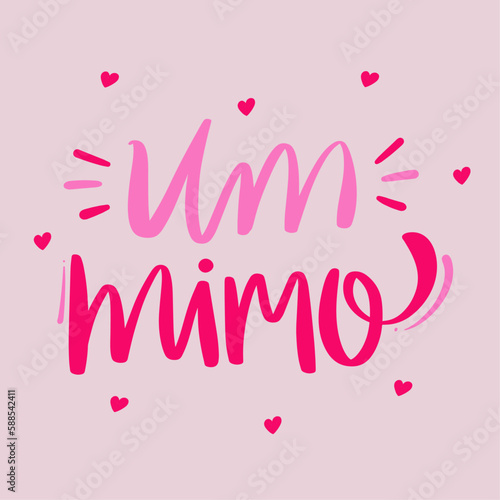 Um mimo. A litte gift in brazilian portuguese. Modern hand Lettering. vector.