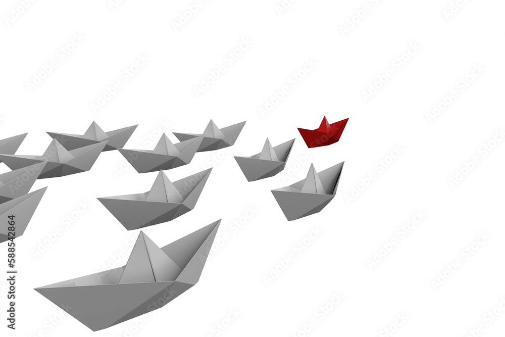 Paper boats over white background Paper boats over white background