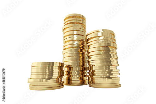 Arrangements of piles of gold coins