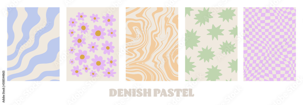 Abstract retro aesthetic backgrounds, danish pastel

