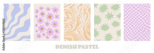 Abstract retro aesthetic backgrounds, danish pastel
