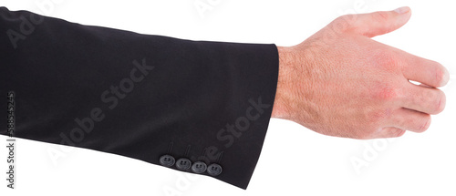 Businessman holding something with his hands