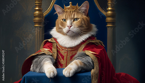 Kingly Cat: A Majestic Monarch in Fur and Gold