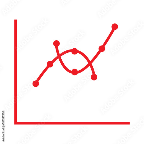 Composite image of red curve graph