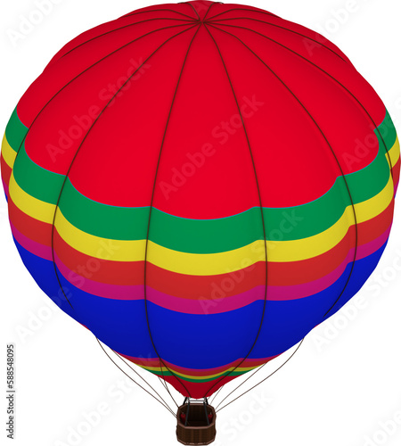 Multi colored hot air ballon