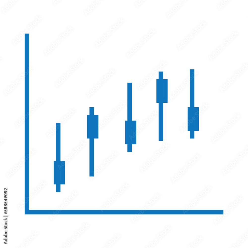 Candlestick chart on white background Candlestick chart on white background