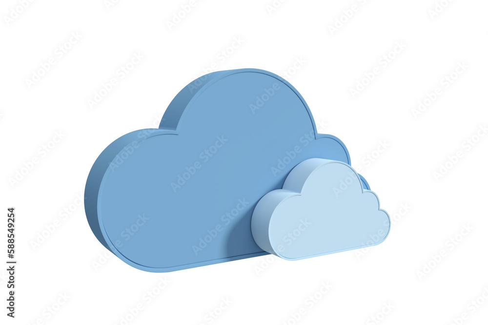 Cloud shapes against white background Cloud shapes against white background