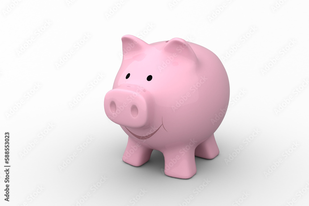 Digital composite image of piggy bank