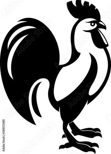 Gamecock bird icon, rooster cockerel male chicken