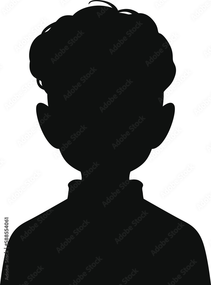 Teenager boy, child profile avatar silhouette