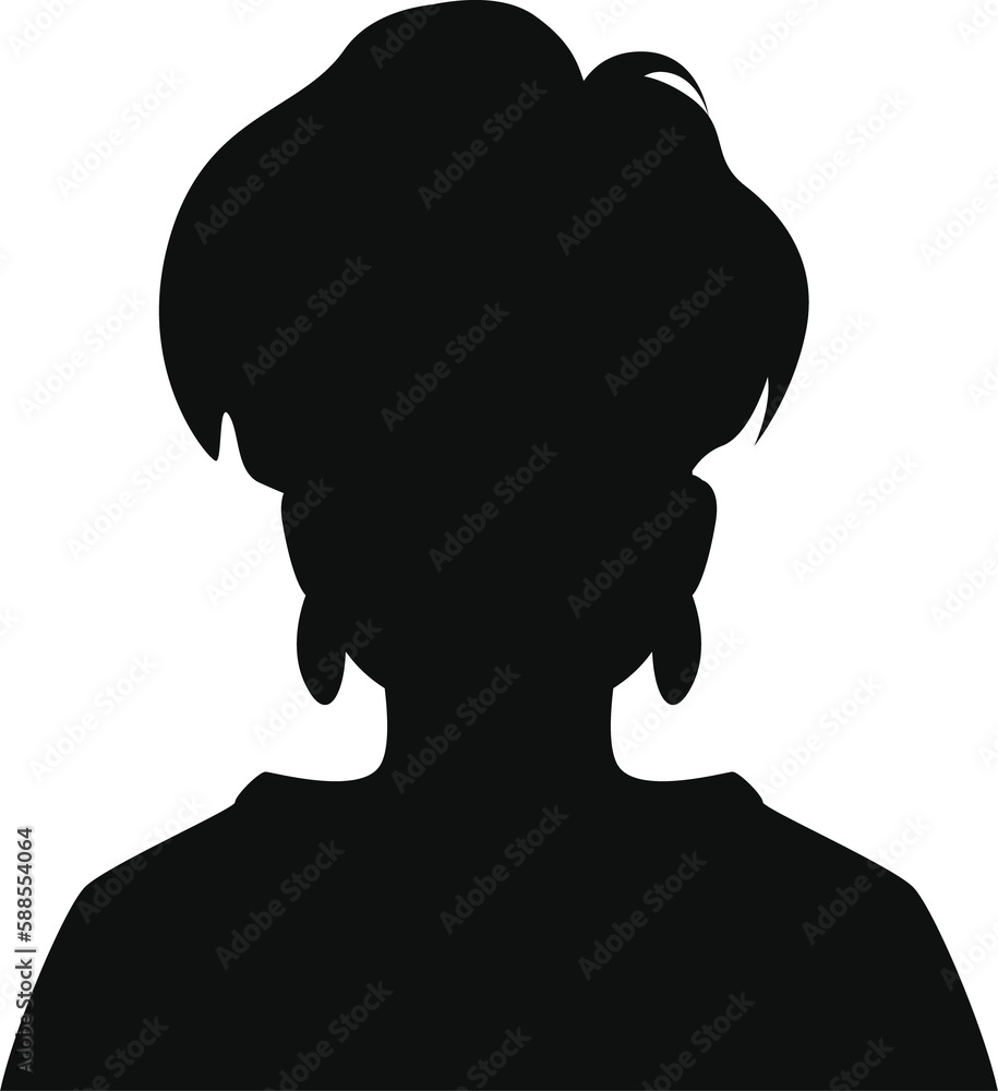 Young or adult woman profile avatar silhouette