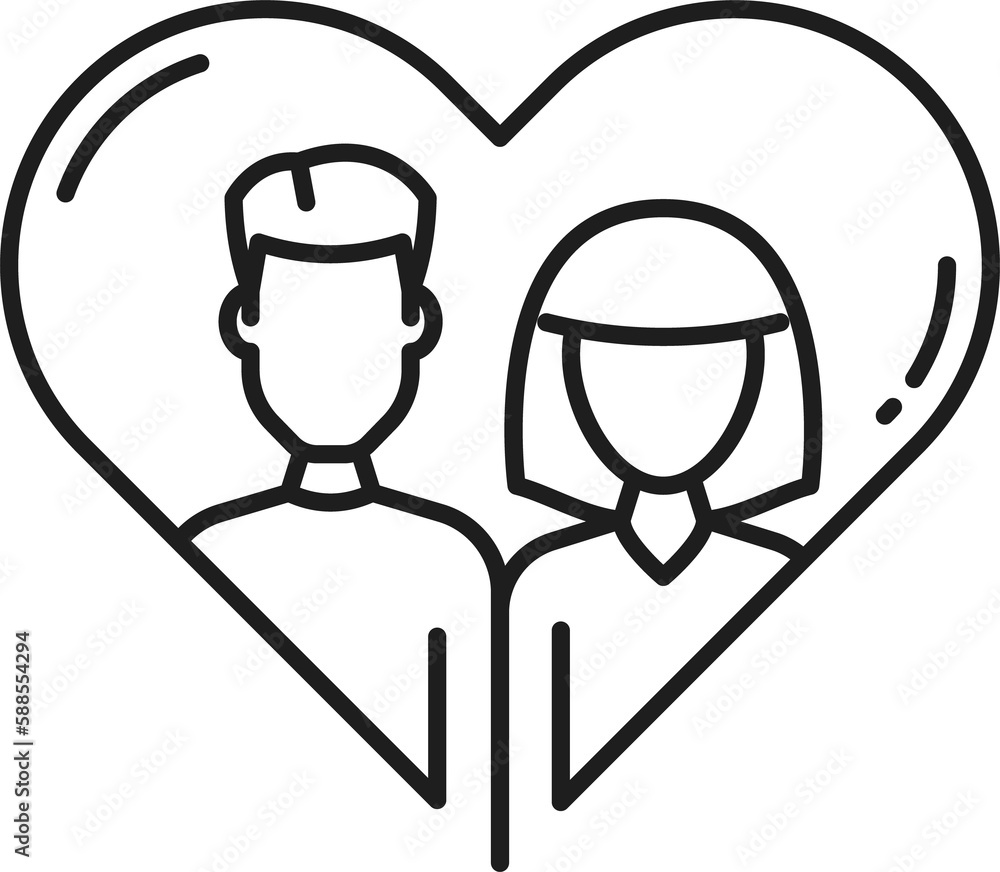 Obraz premium Couple in love, help and support, people in heart