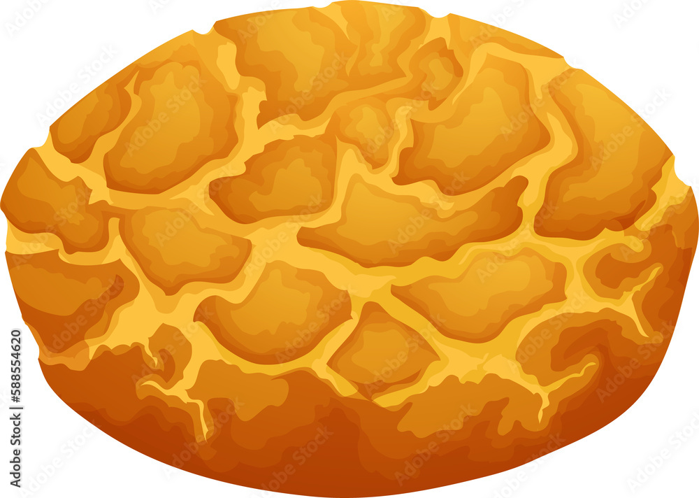 Cartoon dutch crunch bread or tiger bread Cartoon dutch crunch bread or tiger bread