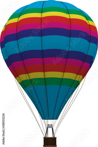 Hot air balloon against white background