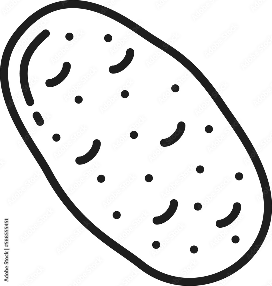 Potato tuber isolated sweet bulbous food icon