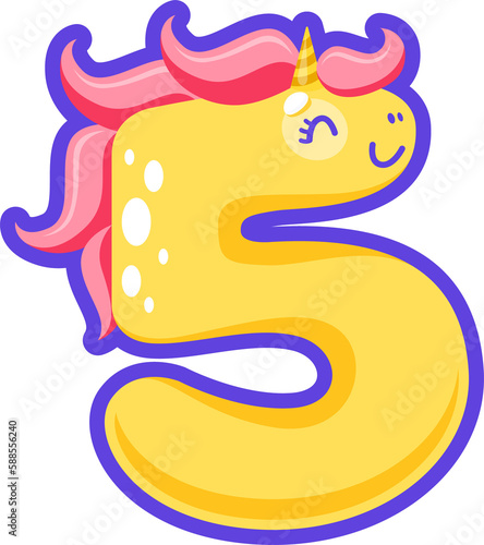 5 digit number five figure unicorn cute animal