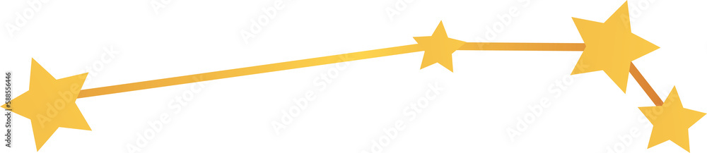 Aries, constellation in space golden zodiac sign Aries, constellation in space golden zodiac sign
