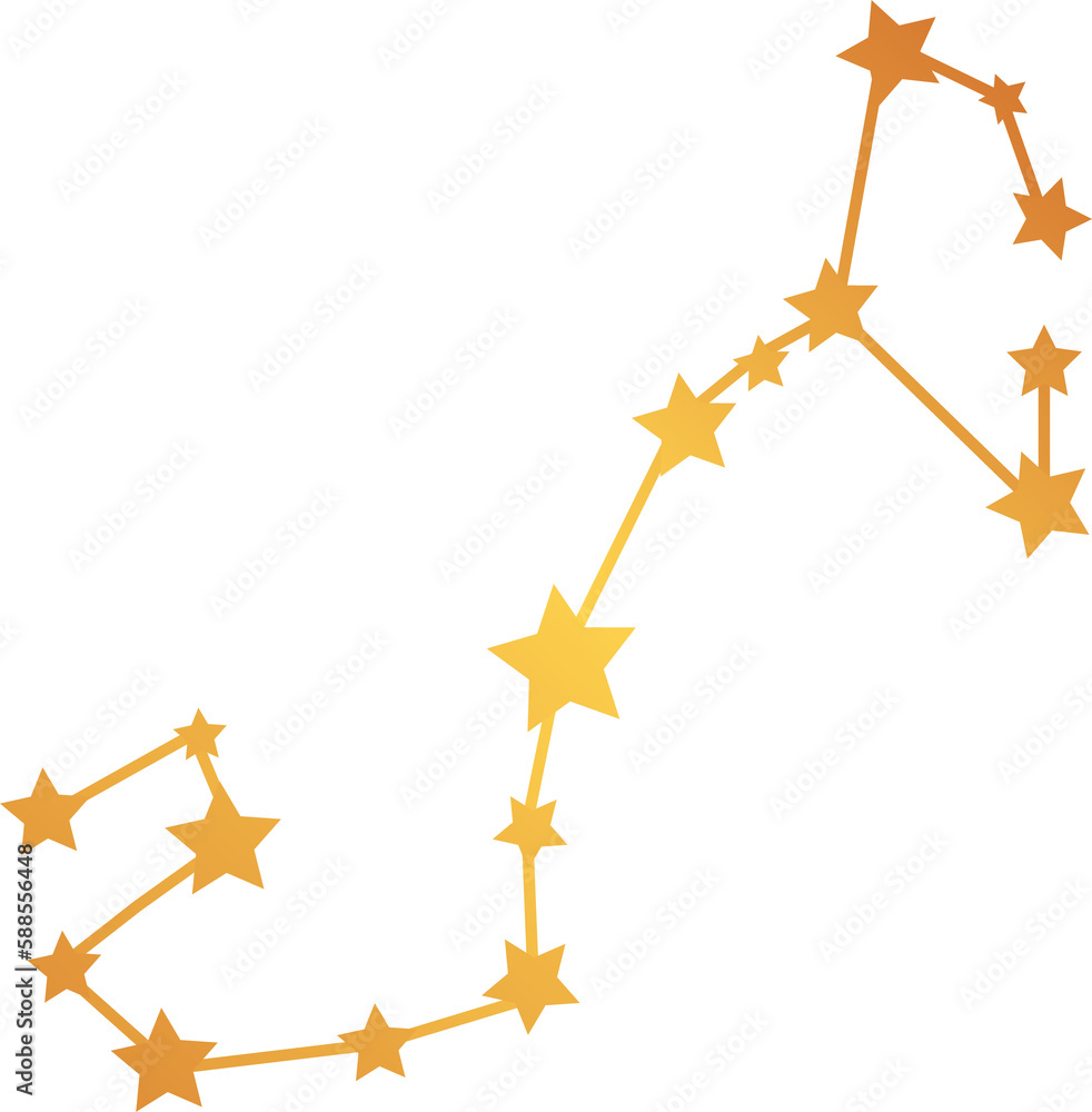 Scorpio constellation in space golden zodiac sign Scorpio constellation in space golden zodiac sign