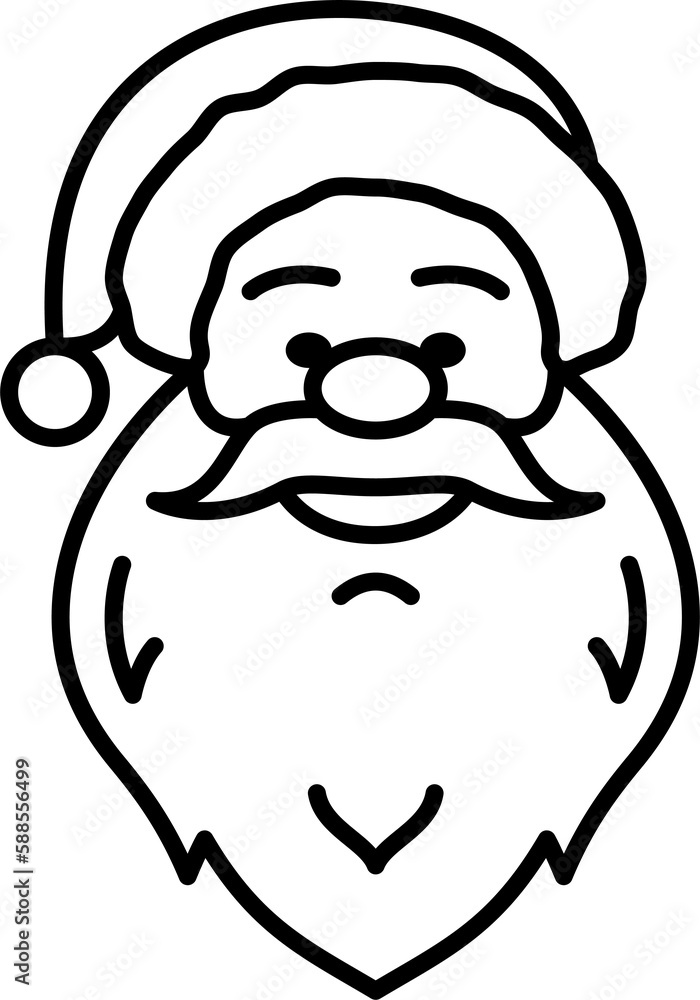 Santa Claus happy face Christmas line icon Santa Claus happy face Christmas line icon