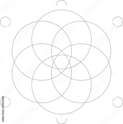 Alchemy sacred sign, geometric mystic shape