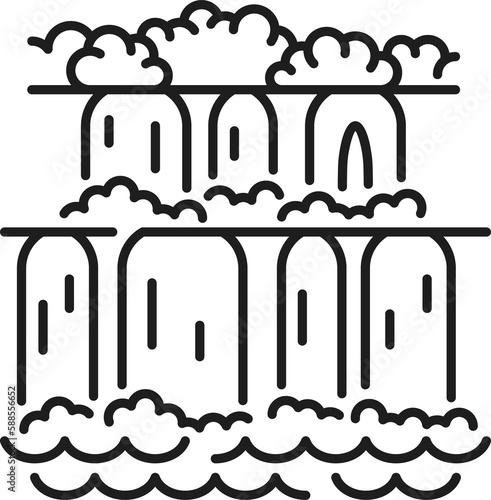 Obraz na plátně Iguazu falls in Argentina outline icon