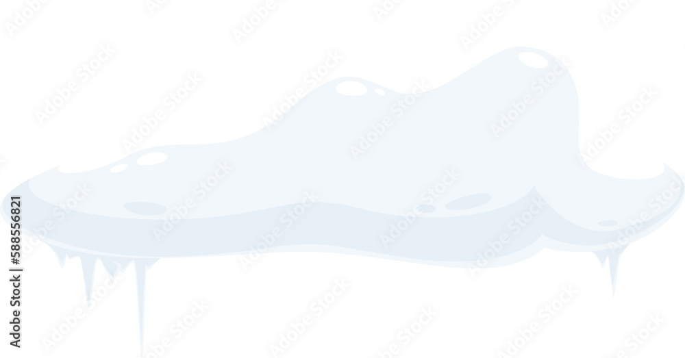 Snowy roof, snow ice icicle winter design element Snowy roof, snow ice icicle winter design element